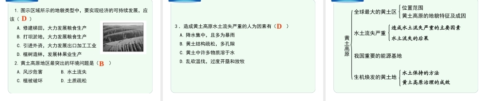 八年级地理下册 6.3 黄土高原（第2课时）教学课件 （新版）商务星球版-（新版）商务星球版初中八年级下册地理课件