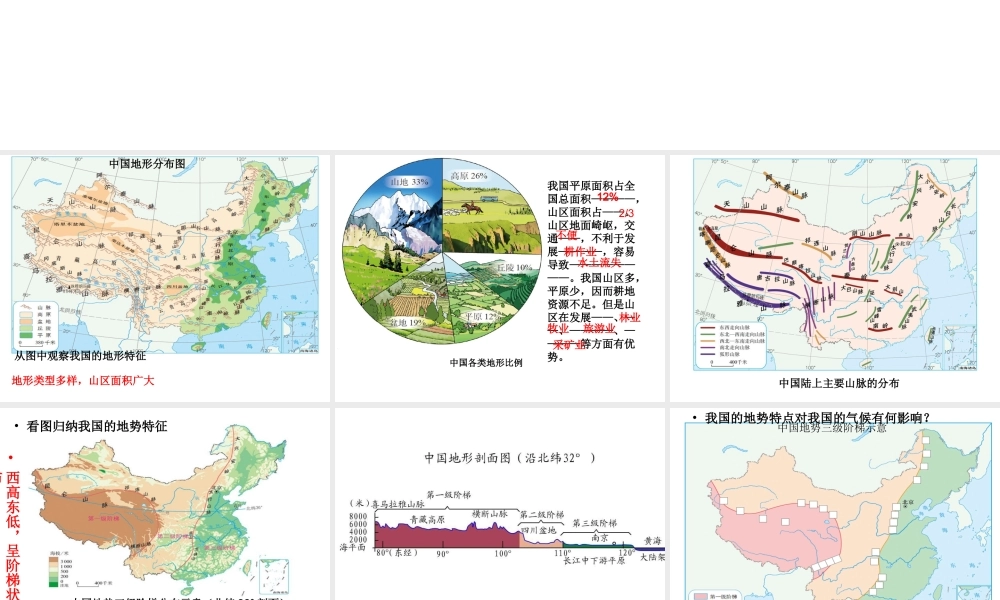 八年级地理上学期复习 中国的自然环境、地势地形课件 （新版）新人教版-（新版）新人教版初中八年级全册地理课件