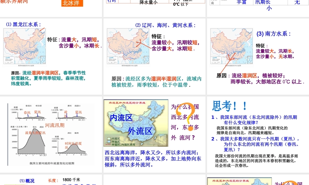 八年级地理上册 第二章 第三节 中国的河流（第1课时 中国的河流特征和湖泊）课件 （新版）湘教版-（新版）湘教版初中八年级上册地理课件
