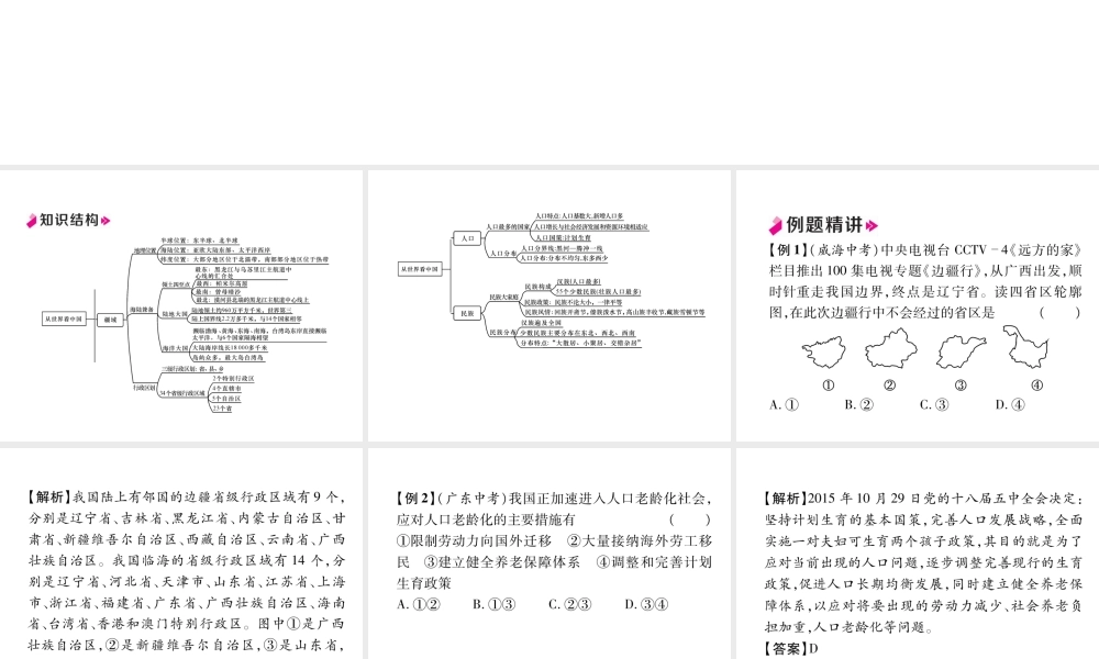 八年级地理上册 第1章 从世界看中国总复习习题课件 （新版）新人教版-（新版）新人教版初中八年级上册地理课件