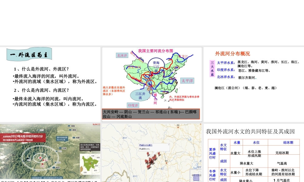 八年级地理上册 第二章 第三节 中国的河流课件 （新版）湘教版