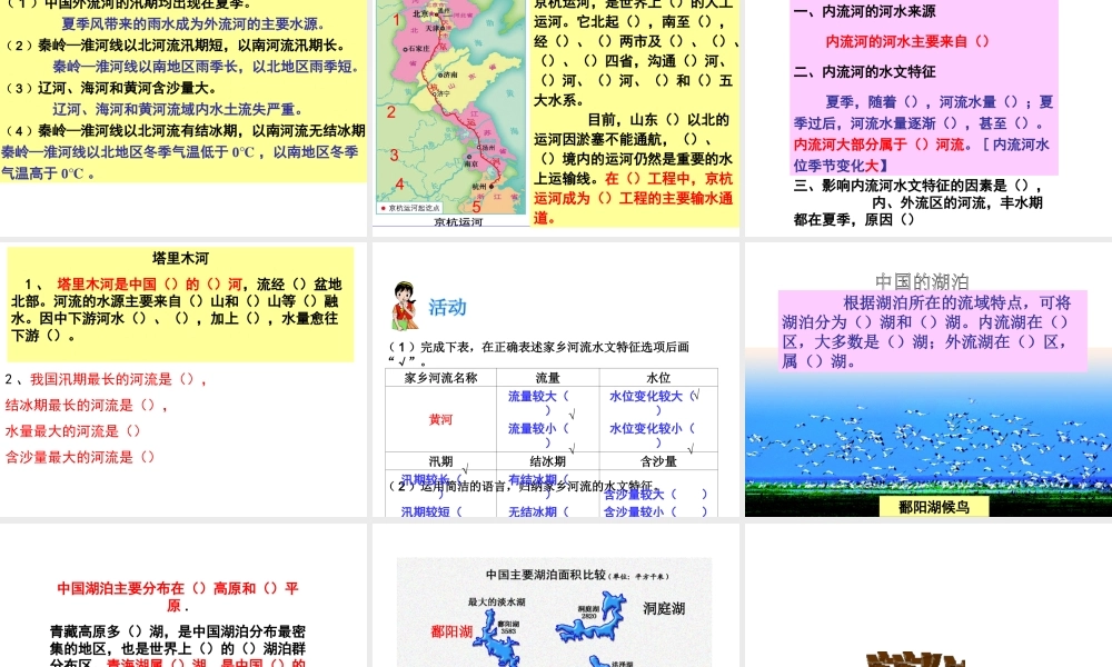 八年级地理上册 第二章 第三节 中国的河流课件（1）（新版）湘教版-（新版）湘教版初中八年级上册地理课件