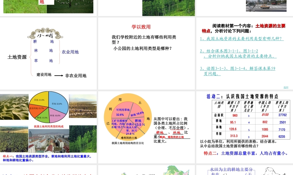 八年级地理上册 第三章 第一节 合理利用土地资源课件 （新版）商务星球版-（新版）商务星球版初中八年级上册地理课件