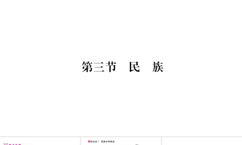 八年级地理上册 第1章 第3节 民族习题课件 （新版）新人教版-（新版）新人教版初中八年级上册地理课件