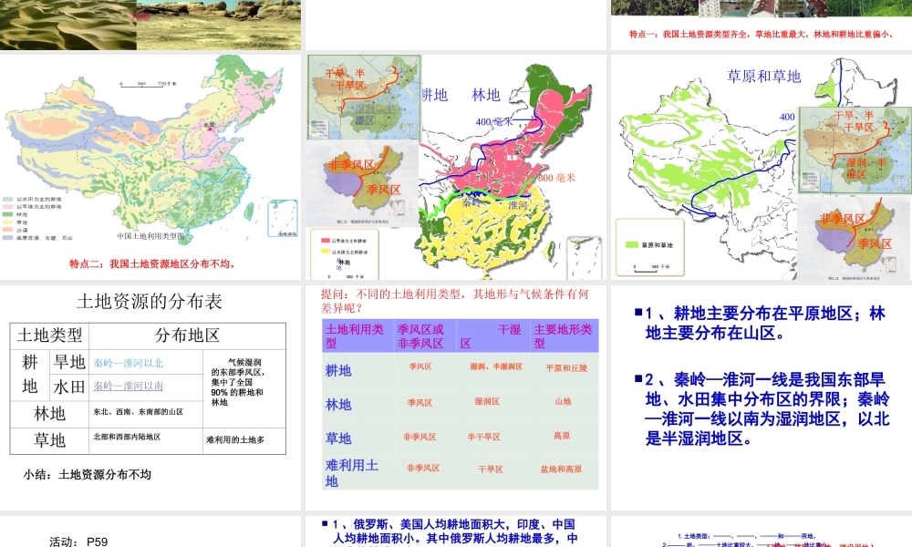 八年级地理上册 第三章 第一节 合理利用土地资源课件 （新版）商务星球版