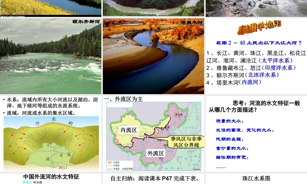 八年级地理上册 第二章 第三节中国的河流课件 湘教版