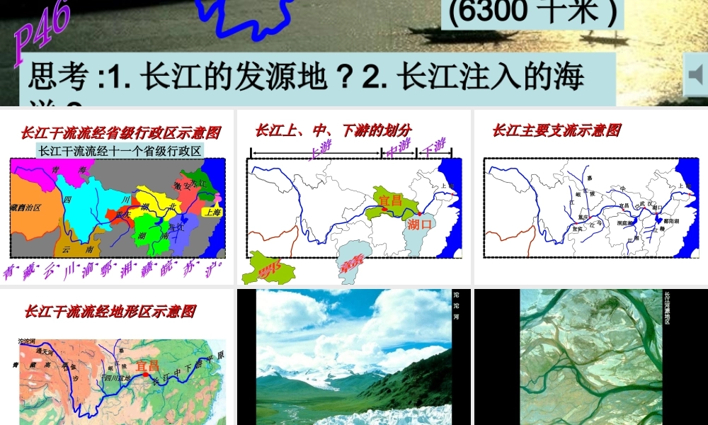 八年级地理上册 第二章 第三节中国的河流--长江课件 湘教版