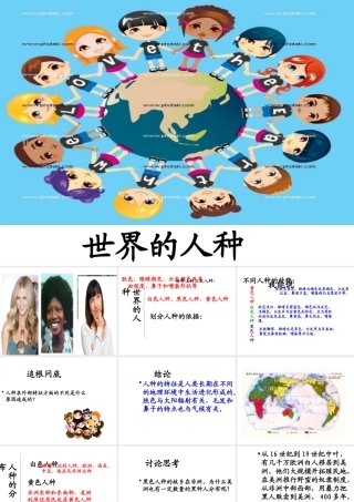 八年级地理上册 第三章 第一节 人种和人口课件1 中图版-中图版初中八年级上册地理课件