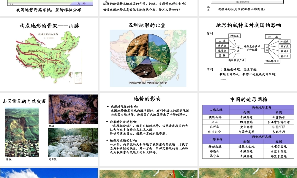 八年级地理上册 第二章 第一节 地势和地形课件 新人教版