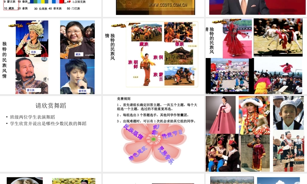 八年级地理上册 第1章第3节多民族的大家庭课件 （新版）商务星球版