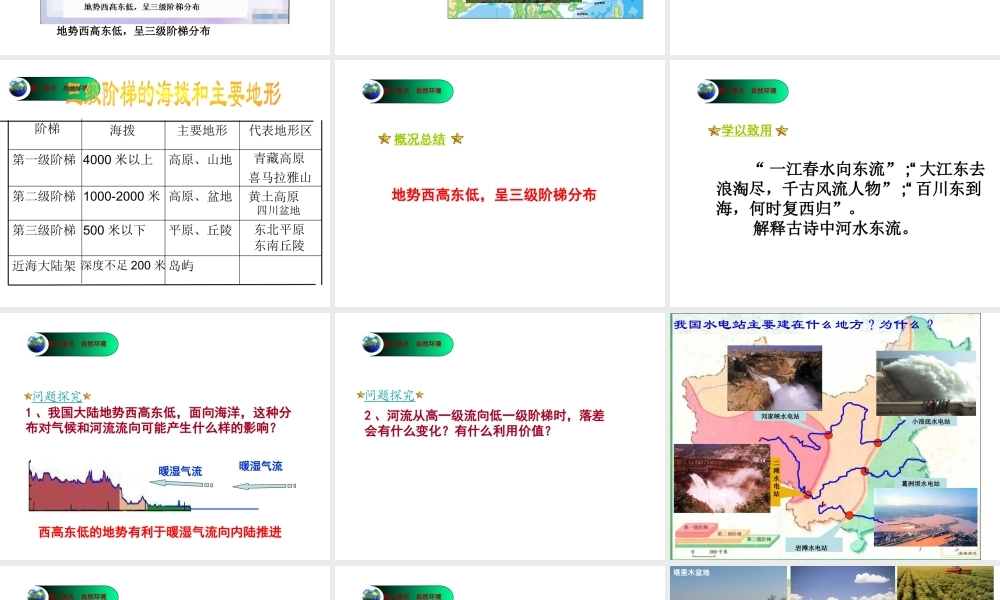 八年级地理上册 第2章 第1节 地形地势特征（第1课时）课件 （新版）商务星球版