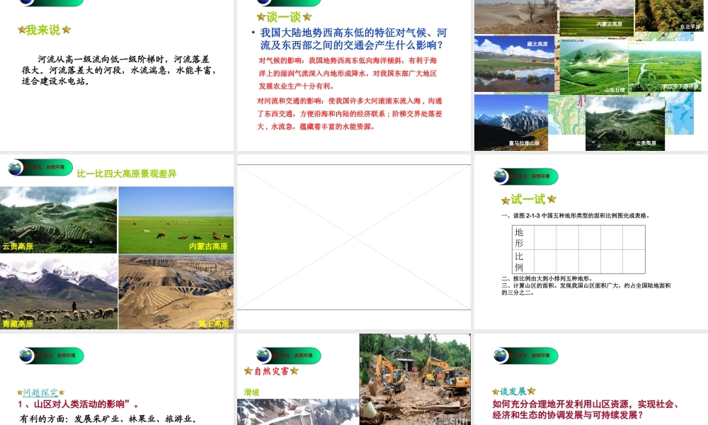 八年级地理上册 第2章 第1节 地形地势特征（第1课时）课件 （新版）商务星球版