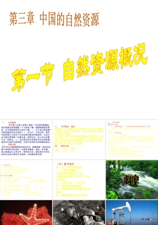 八年级地理上册 第三章 第一节《自然资源概况》课件 （新版）湘教版-（新版）湘教版初中八年级上册地理课件