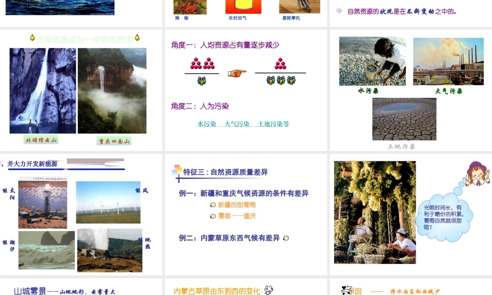 八年级地理上册 第三章 第与节 自然资源概况课件 湘教版-湘教版初中八年级上册地理课件