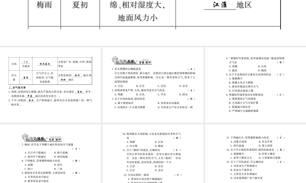 八年级地理上册 第二章 第二节 中国的气候（第4课时）习题课件 （新版）湘教版-（新版）湘教版初中八年级上册地理课件