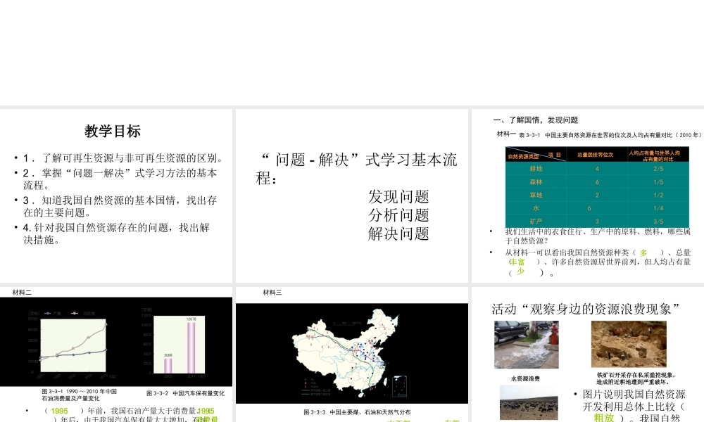 八年级地理上册 第三章 活动课 合理利用和保护自然资源课件 北师大版-北师大版初中八年级上册地理课件