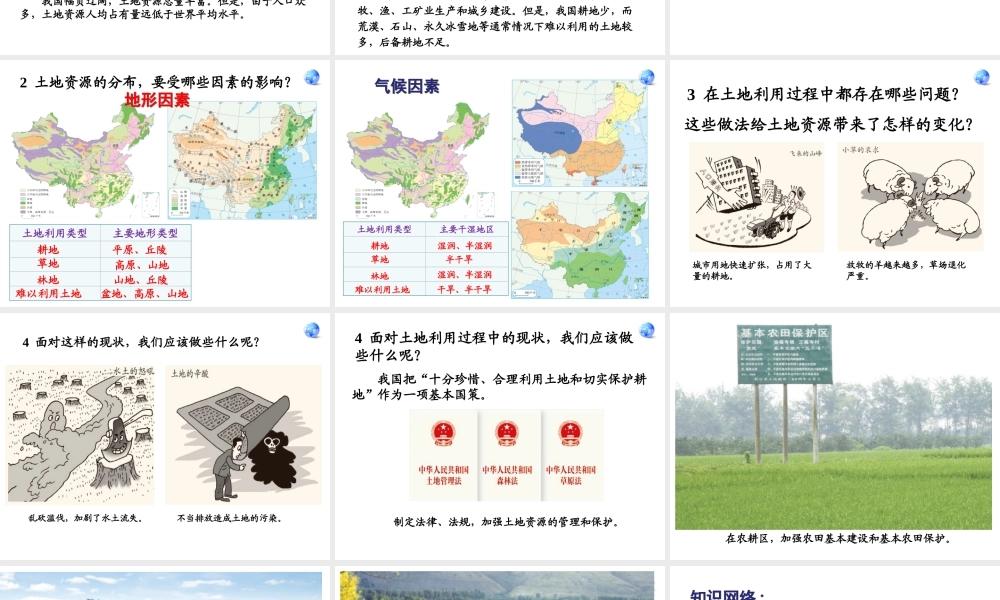 八年级地理上册 第三章 中国的自然资源 3.2 土地资源课件 湘教版