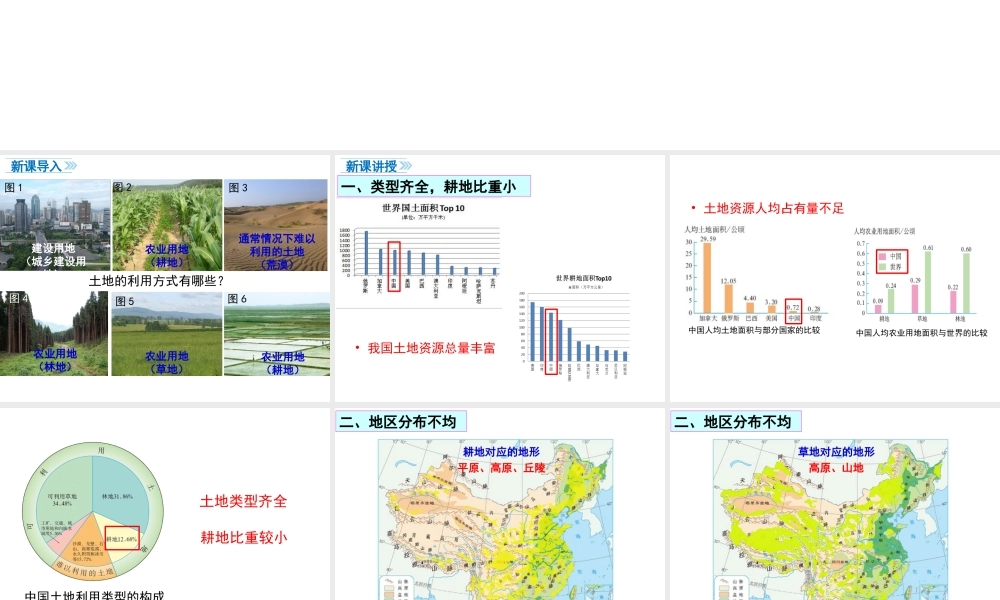 八年级地理上册 第三章 中国的自然资源 第二节 土地资源课件 （新版）新人教版-（新版）新人教版初中八年级上册地理课件