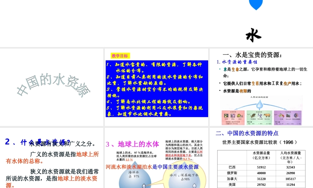 八年级地理上册 第三章 中国的自然资源 第三节 中国水资源课件 新人教版