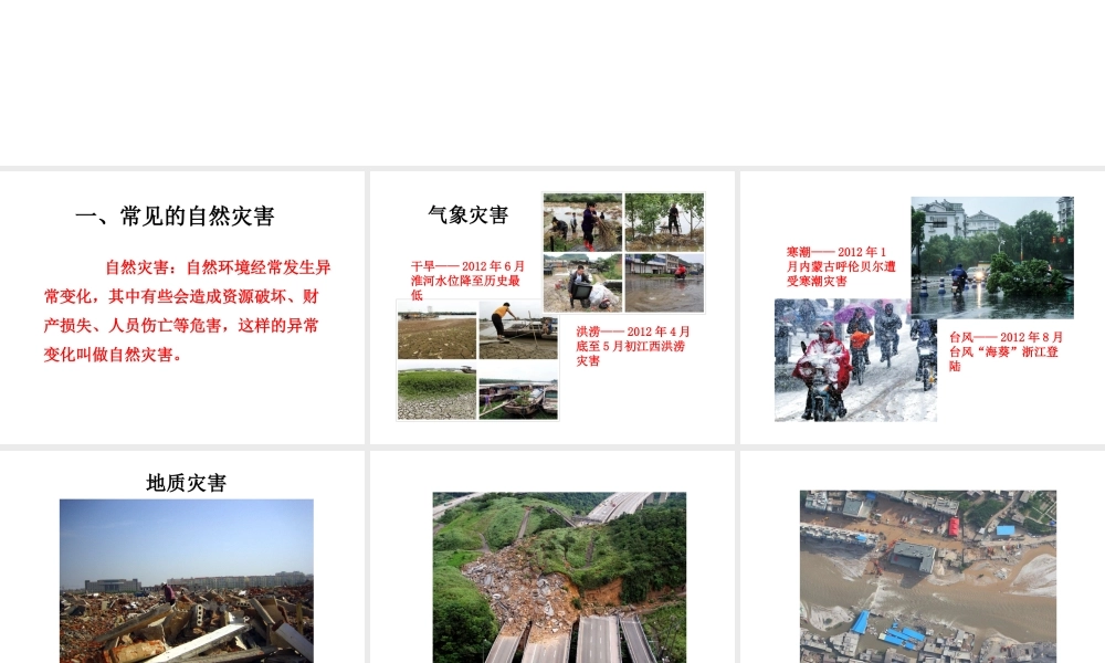 八年级地理上册 第二章 第四节《自然灾害》课件2 （新版）新人教版