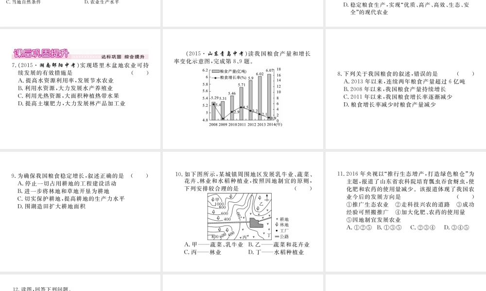 八年级地理上册 第四章 第二节 农业（第2课时 发展农业要因地制宜 走科技强农之路）课件 （新版）新人教版-（新版）新人教版初中八年级上册地理课件