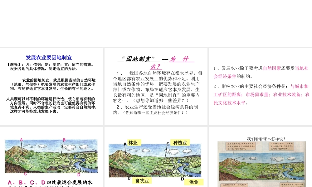 八年级地理上册 第四章 第二节 农业（第2课时）发展农业要因地制宜走科技强农之路课件 （新版）新人教版-（新版）新人教版初中八年级上册地理课件