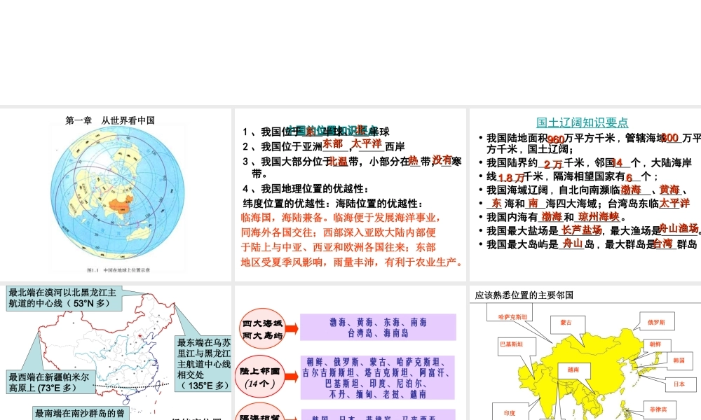 八年级地理上学期期末复习课件（3）（新版）新人教版-（新版）新人教版初中八年级全册地理课件