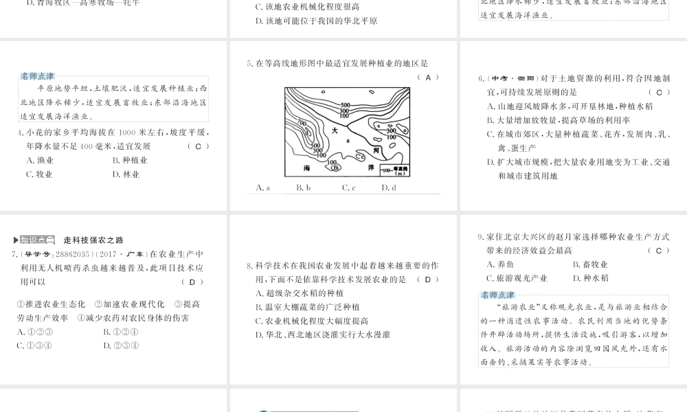 八年级地理上册 第四章 第二节 农业（第2课时）习题课件 （新版）新人教版-（新版）新人教版初中八年级上册地理课件