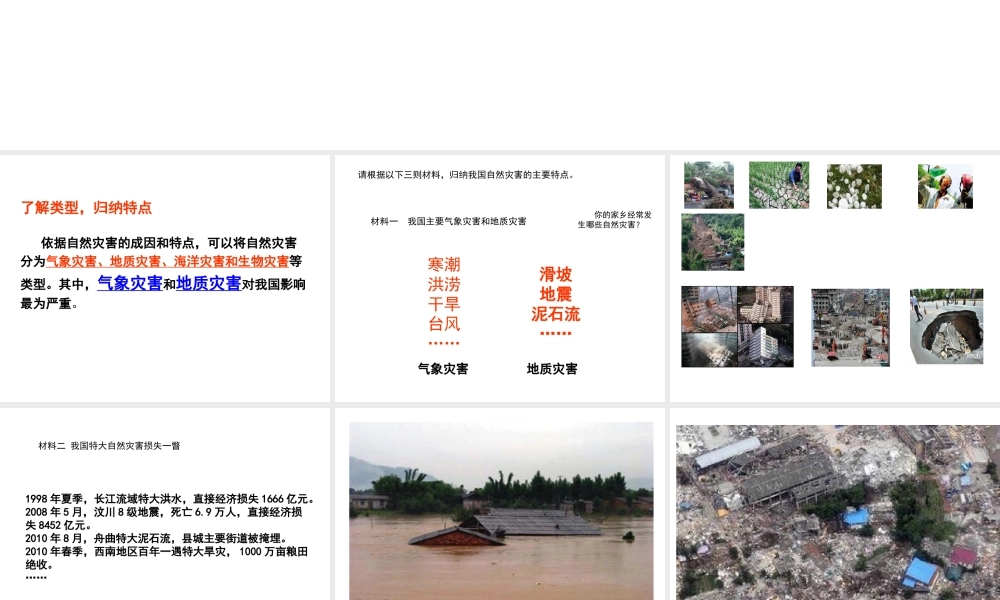 八年级地理上册 第2章 活动课 认识我国的自然灾害课件 （新版）商务星球版