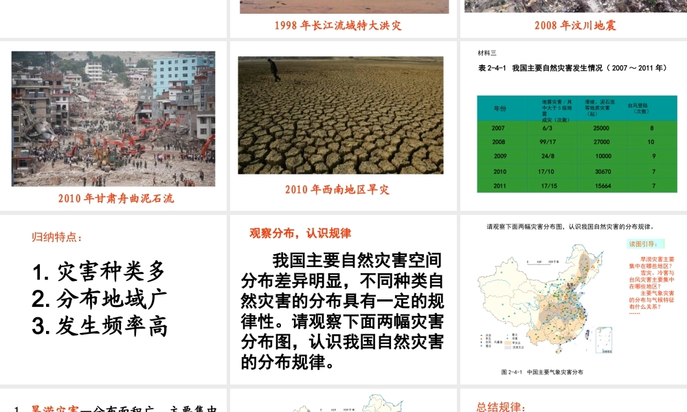 八年级地理上册 第2章 活动课 认识我国的自然灾害课件 （新版）商务星球版