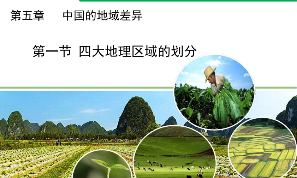 八年级地理下册 5.1 四大地理区域的划分教学课件 （新版）湘教版-（新版）湘教版初中八年级下册地理课件
