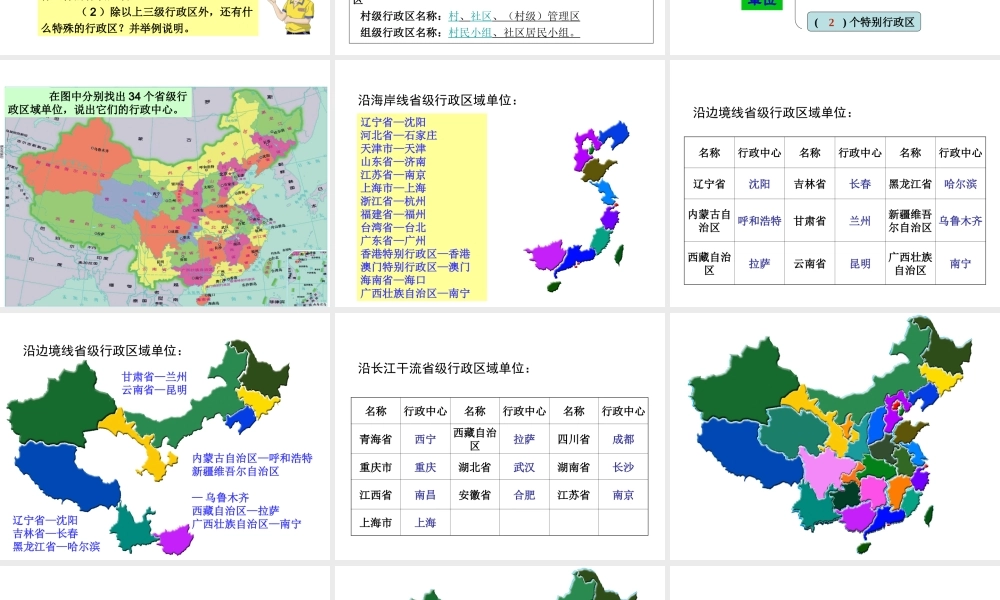 八年级地理上册 第一章 第二节 中国的行政区划课件 （新版）湘教版-（新版）湘教版初中八年级上册地理课件