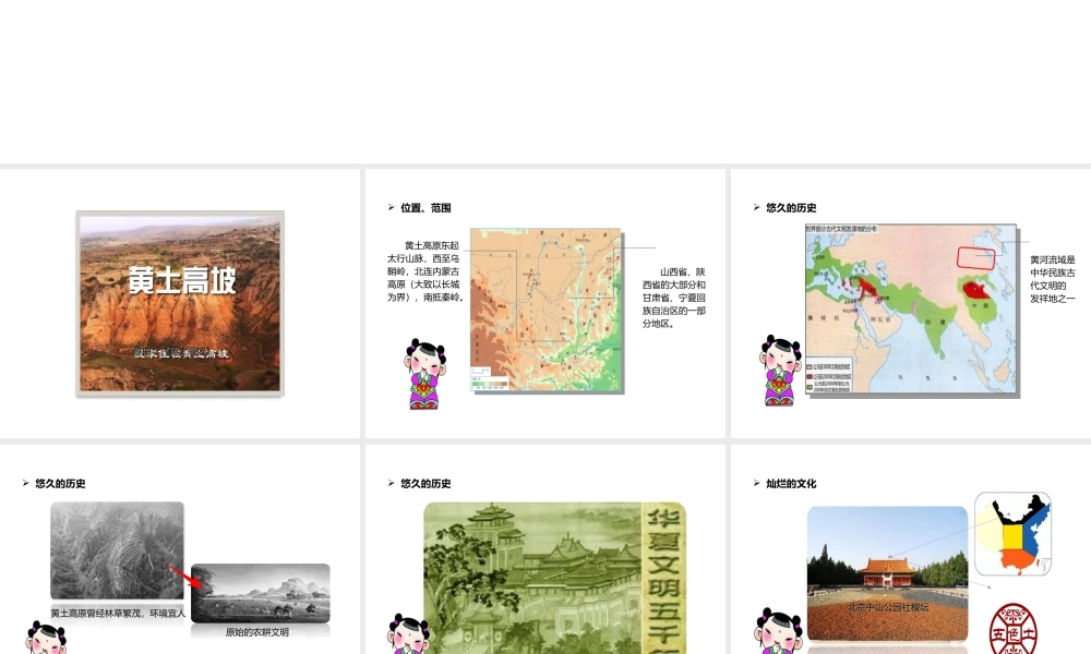 八年级地理下册 6.3 世界最大的黄土堆积区——黄土高原 黄土高原的地理环境（人文和自然环境）课件 （新版）新人教版-（新版）新人教版初中八年级下册地理课件