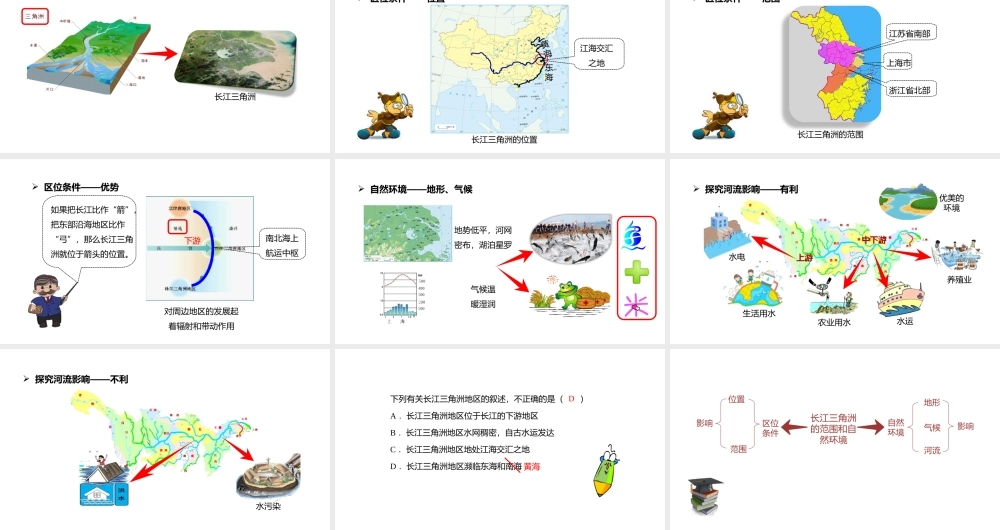 八年级地理下册 7.4 长江三角洲区域的内外联系 长江三角洲的范围和自然环境课件 （新版）湘教版-（新版）湘教版初中八年级下册地理课件