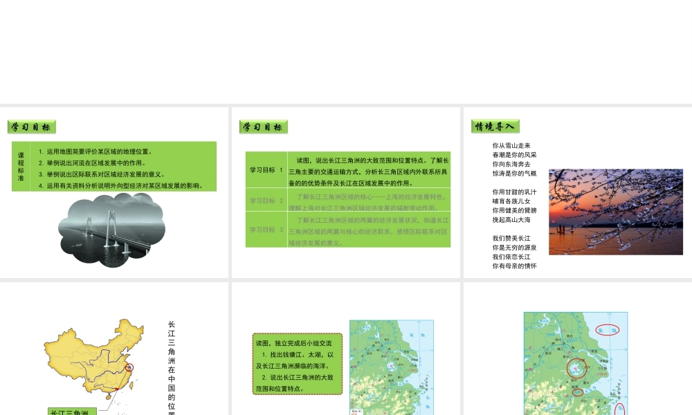 八年级地理下册 7.4 长江三角洲区域的内外联系（第1课时）教学课件 （新版）湘教版-（新版）湘教版初中八年级下册地理课件