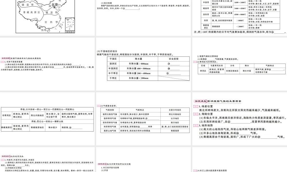 八年级地理上册 期末复习 第二章 中国的自然环境习题课件 （新版）新人教版-（新版）新人教版初中八年级上册地理课件