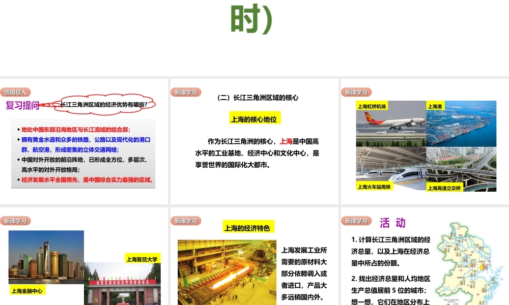 八年级地理下册 7.4 长江三角洲区域的内外联系（第2课时）课件 （新版）湘教版