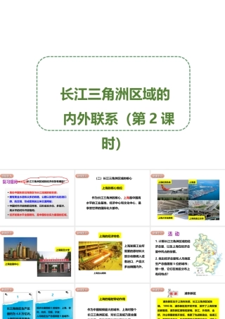 八年级地理下册 7.4 长江三角洲区域的内外联系（第2课时）课件 （新版）湘教版