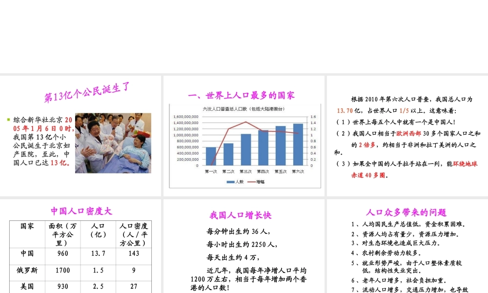 八年级地理上册 第一章 第二节《人口》课件2 （新版）新人教版