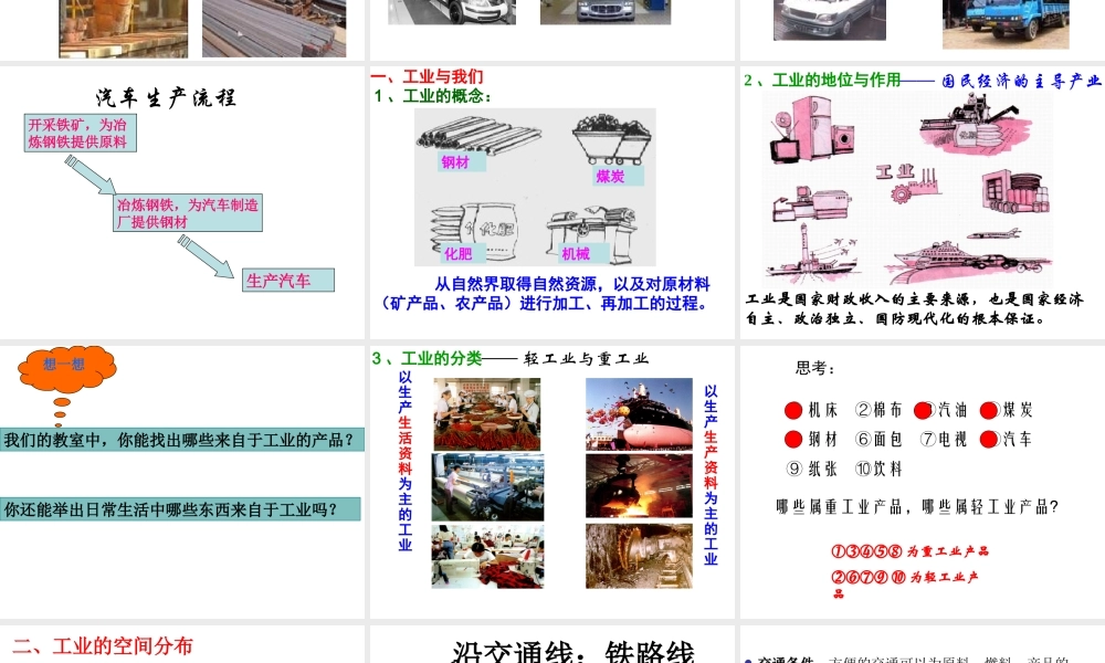 八年级地理上册 第四章 第三节 工业课件 新人教版