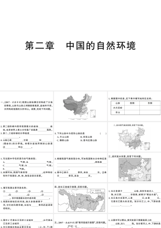 八年级地理上册 期末复习训练 第二章 中国的自然环境习题课件 （新版）新人教版-（新版）新人教版初中八年级上册地理课件