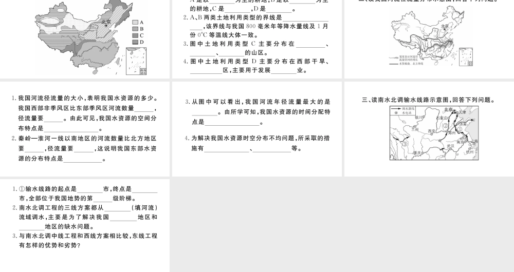 八年级地理上册 期末复习训练 第三章 中国的自然资源课件 （新版）新人教版-（新版）新人教版初中八年级上册地理课件