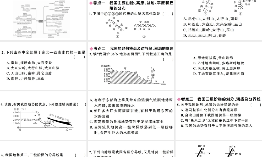 八年级地理上册 第二章 中国的自然环境小结复习习题课件 （新版）新人教版-（新版）新人教版初中八年级上册地理课件