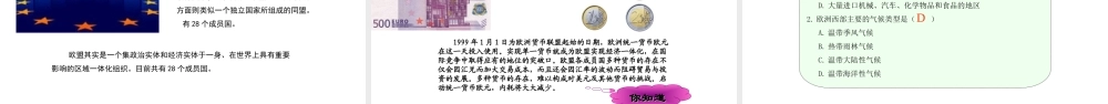 八年级地理下册 6.3《欧洲西部》课件 中图版-中图版初中八年级下册地理课件