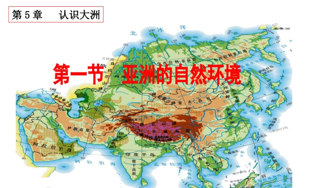 八年级地理下册 5.1《亚洲的自然环境》课件1 中图版-中图版初中八年级下册地理课件