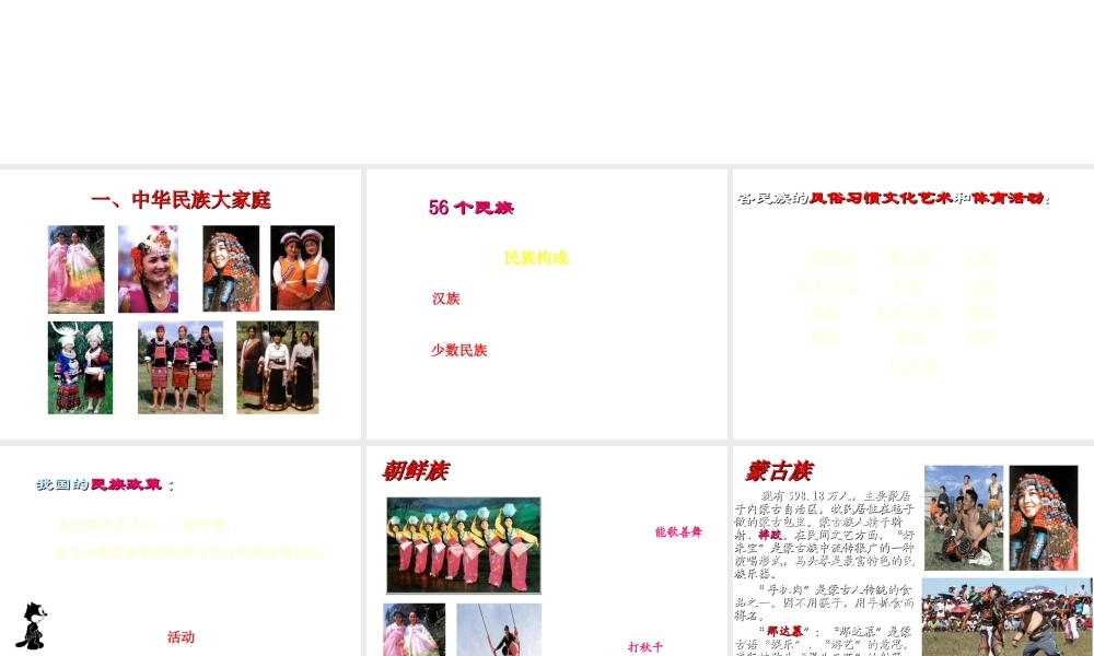 八年级地理上册 第一章 第三节 民族课件（1）（新版）新人教版-（新版）新人教版初中八年级上册地理课件