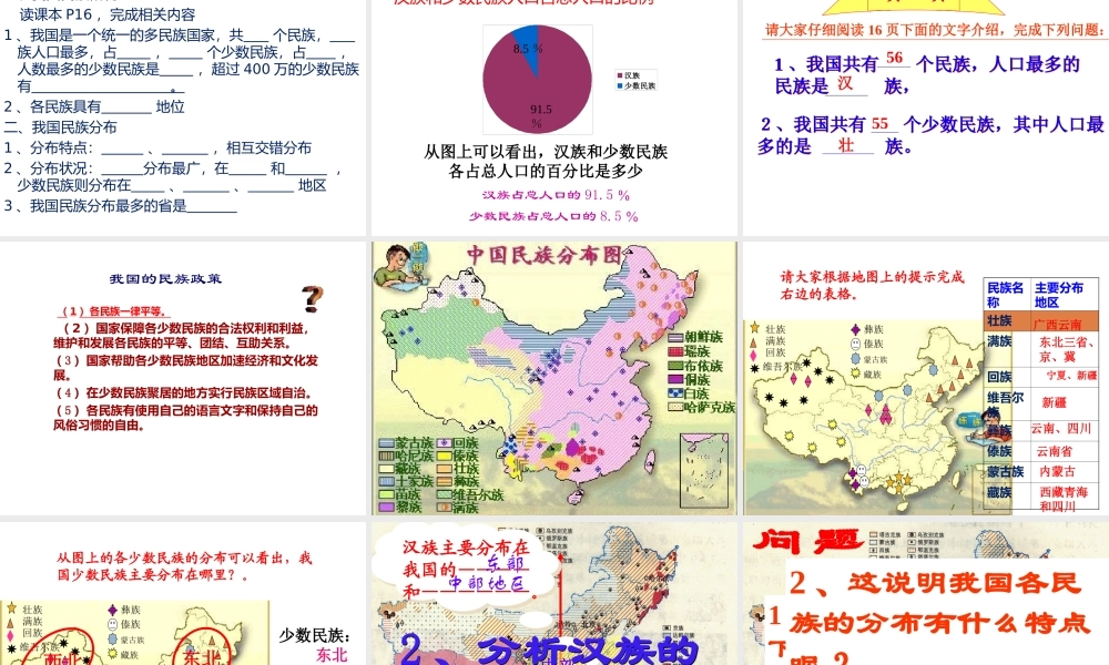 八年级地理上册 第一章 第三节 民族课件（2） （新版）新人教版