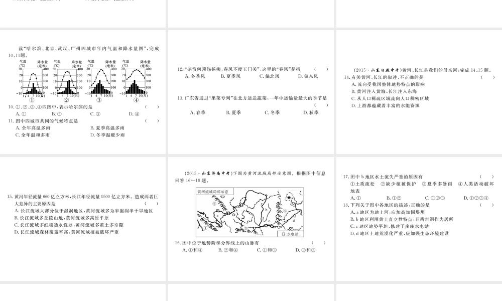 八年级地理上册 第二章 中国的自然环境综合检测卷课件 （新版）新人教版-（新版）新人教版初中八年级上册地理课件