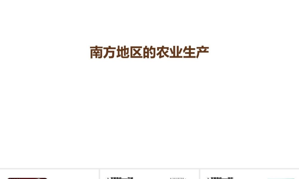八年级地理下册 5.2 北方地区和南方地区 南方地区的农业生产课件 （新版）湘教版-（新版）湘教版初中八年级下册地理课件