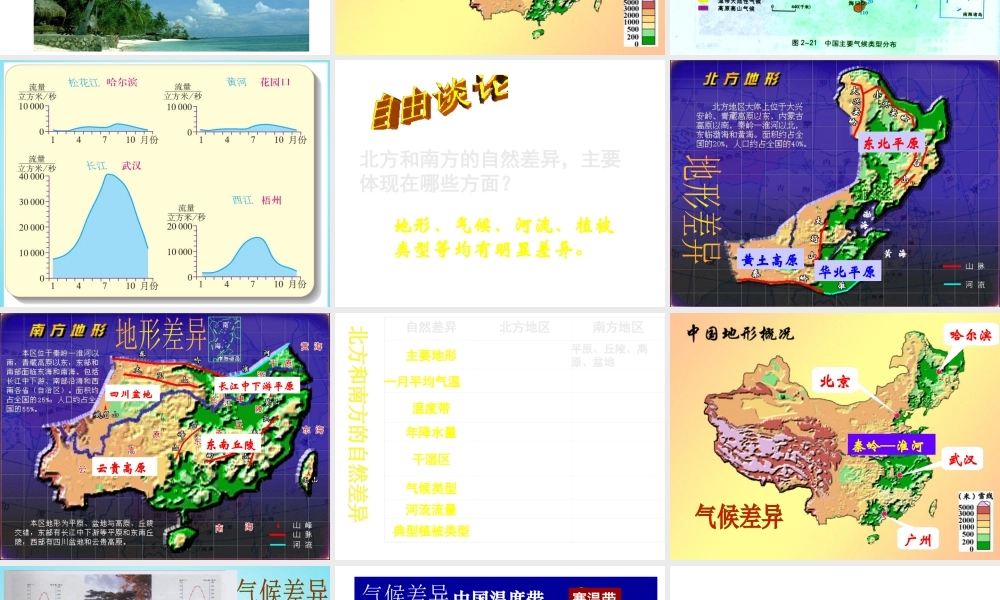 八年级地理下册 5.2 北方地区和南方地区（第1课时）教学课件 （新版）湘教版-（新版）湘教版初中八年级下册地理课件